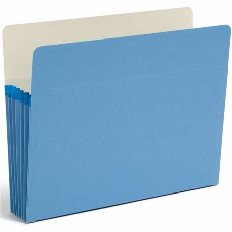 Smead Straight Tab Cut Letter Recycled File Pocket - 8 1/2" x 11" - 5 1/4" Expansion - Top Tab Location - Blue - 10% Recycled - 