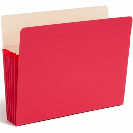 Smead Straight Tab Cut Letter Recycled File Pocket - 8 1/2" x 11" - 5 1/4" Expansion - Top Tab Location - Red - 10% Recycled - 1