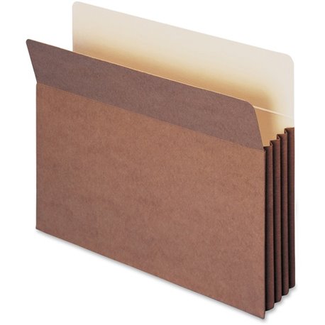 Smead TUFF Straight Tab Cut Letter Recycled File Pocket - 8 1/2" x 11" - 800 Sheet Capacity - 3 1/2" Expansion - Redrope - 30% R