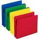 Smead Straight Tab Cut Letter File Pocket - 8 1/2" x 11" - 3 1/2" Expansion - Polypropylene - Blue, Green, Red, Yellow - 4 / Pac