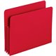 Smead Straight Tab Cut Letter File Pocket - 8 1/2" x 11" - 3 1/2" Expansion - Polypropylene - Red - 4 / Pack