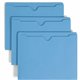 Smead Colored Straight Tab Cut Letter Recycled File Jacket - 8 1/2" x 11" - Blue - 10% Recycled - 100 / Box