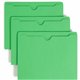 Smead Colored Straight Tab Cut Letter Recycled File Jacket - 8 1/2" x 11" - Green - 10% Recycled - 100 / Box