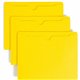 Smead Colored Straight Tab Cut Letter Recycled File Jacket - 8 1/2" x 11" - Yellow - 10% Recycled - 100 / Box