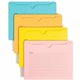 Smead Straight Tab Cut Letter Recycled File Jacket - 8 1/2" x 11" - Aqua, Goldenrod, Pink, Yellow - 10% Recycled - 12 / Pack