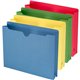 Smead Colored Straight Tab Cut Letter Recycled File Jacket - 8 1/2" x 11" - 2" Expansion - Blue, Green, Red, Yellow - 10% Recycl