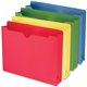 Smead Colored Straight Tab Cut Letter Recycled File Jacket - 8 1/2" x 11" - 2" Expansion - Blue, Green, Red, White, Yellow - 10%