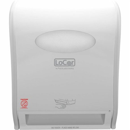 LoCor Electronic Hardwound Towel Dispenser - Touchless Dispenser - 10.2" Height x 13.6" Width x 16.4" Depth - White - 1 Each