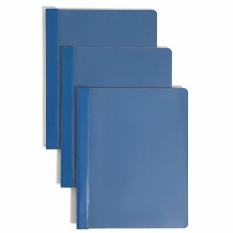 Smead Letter Recycled Report Cover - 8 1/2" x 11" - 3 Fastener(s) - 1/2" Fastener Capacity for Folder - Vinyl, Metal - Dark Blue