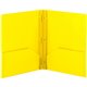 Smead Letter Fastener Folder - 8 1/2" x 11" - 180 Sheet Capacity - 2 x Double Tang Fastener(s) - 2 Inside Back Pocket(s) - Yello