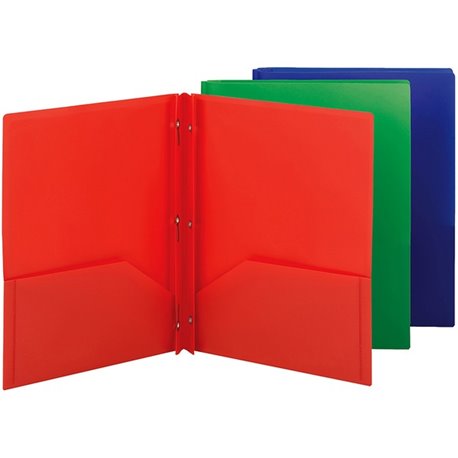 Smead Letter Fastener Folder - 8 1/2" x 11" - 180 Sheet Capacity - 2 x Double Tang Fastener(s) - 2 Inside Back Pocket(s) - Red, 