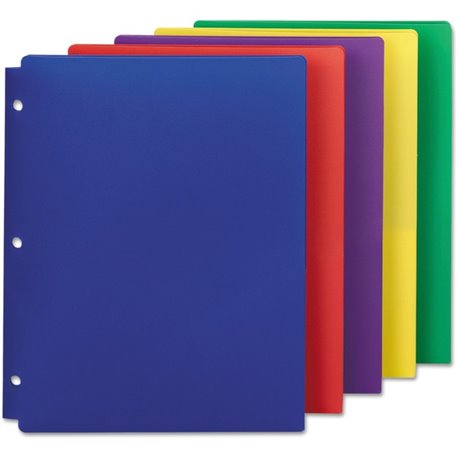 Smead Letter Pocket Folder - 8 1/2" x 11" - 50 Sheet Capacity - 2 Pocket(s) - Red, Purple, Yellow, Green, Dark Blue - 50 / Carto