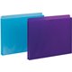 Smead Straight Tab Cut Letter File Jacket - 8 1/2" x 11" - 1" Expansion - Purple, Teal - 2 / Pack