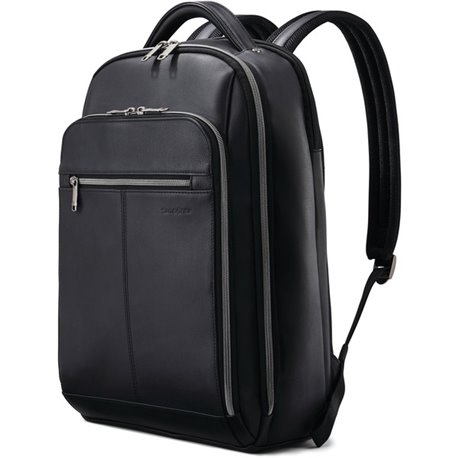 Samsonite Carrying Case (Backpack) for 15.6" Notebook - Black - Damage Resistant, Scuff Resistant, Scratch Resistant - Leather B