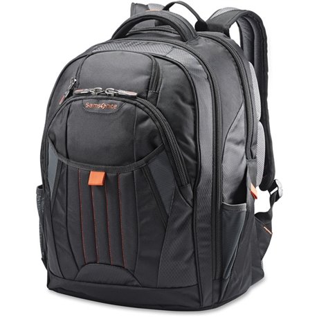 Samsonite Tectonic 2 Carrying Case (Backpack) for 17" iPad Notebook - Black, Orange - Shock Resistant Interior, Slip Resistant S