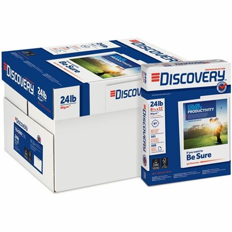 Discovery Premium Multipurpose Paper - Anti-Jam - White - 97 Brightness - Letter - 8 1/2" x 11" - 24 lb Basis Weight - 5000 / Ca