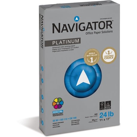 Navigator Platinum Superior Productivity Multipurpose Paper - Silky Touch - Bright White - 99 Brightness - 96% Opacity - 11" x 1