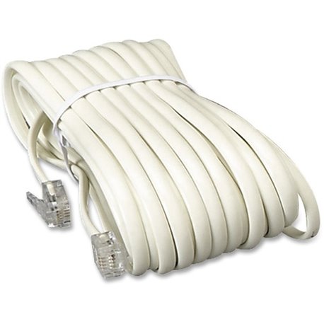 Softalk 04020 Phone Line Cord 25 ft., Ivory - 25 ft Phone Cable for Phone - First End: 1 x RJ-11 Phone - Male - Second End: 1 x 