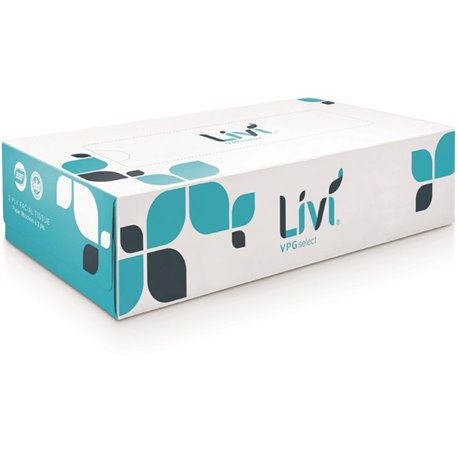 Livi Solaris Paper 2-ply Facial Tissue - 2 Ply - 8.37" x 8.07" - White - Virgin Fiber - 100 Per Box - 30 / Carton