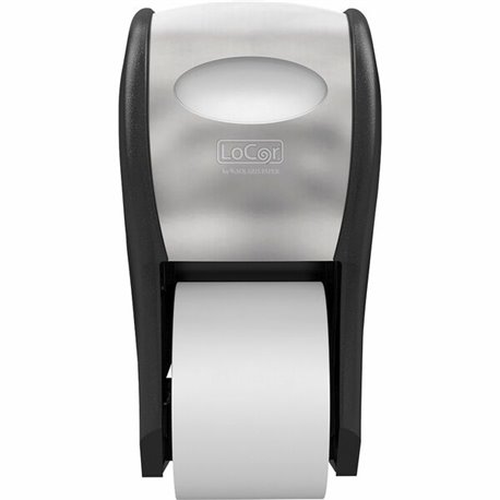 LoCor Top-Down Wall-Mount Bath Tissue Dispenser, Stainless - Roll Dispenser - 2 x Roll - 7.3" Height x 13.4" Width x 7.3" Depth 