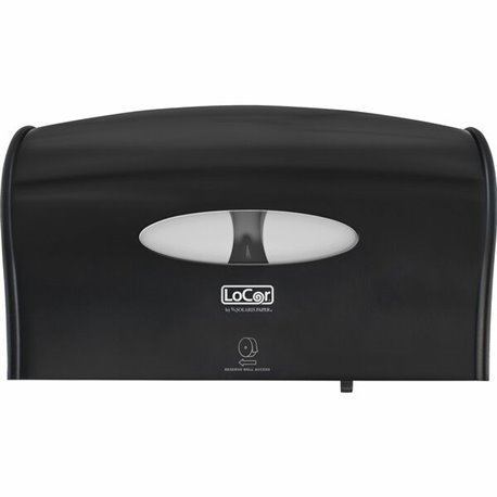 LoCor Jumbo Twin Bath Tissue Dispenser - Roll Dispenser - 12.3" Height x 20.3" Width x 5.2" Depth - Plastic - Black - Key Lock, 