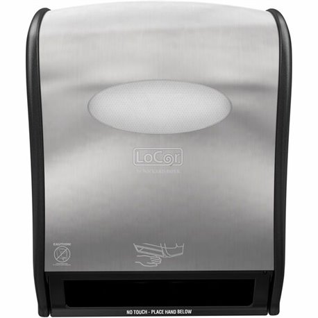 LoCor Electronic Hardwound Towel Dispenser - Touchless Dispenser - 10.2" Height x 13.6" Width x 16.4" Depth - Stainless - 1 Each