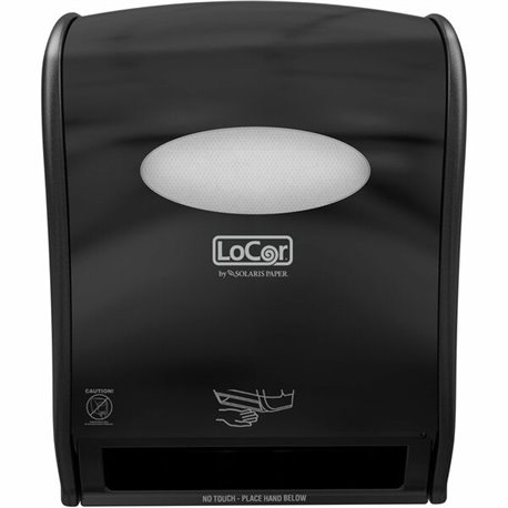 LoCor Electronic Hardwound Towel Dispenser - Touchless Dispenser - 10.2" Height x 13.6" Width x 16.4" Depth - Black - 1 Each