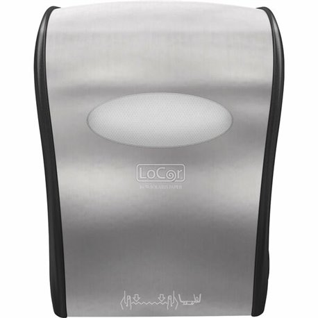 LoCor Wall-Mount Mechanical Paper Towel Dispenser, Stainless - 12.4" Height x 16.8" Width x 10" Depth - Plastic - Stainless - Wa