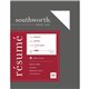 Southworth 100% Cotton Resume Paper - Letter - 8 1/2" x 11" - 24 lb Basis Weight - Wove - 100 / Box - White