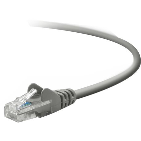 Belkin Cat5e Patch Cable - RJ-45 Male - RJ-45 Male - 12" - Gray