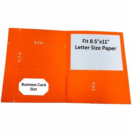 Sparco Letter Pocket Folder - 8 1/2" x 11" - 2 Internal Pocket(s) - Orange - 25 / Box