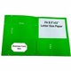 Sparco Letter Pocket Folder - 8 1/2" x 11" - 2 Internal Pocket(s) - Apple Green - 25 / Box