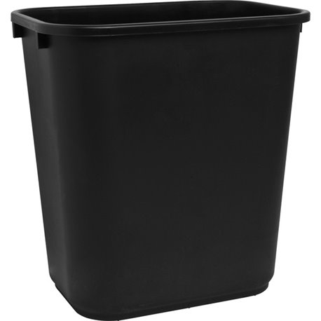 Sparco Rectangular Wastebasket - 7 gal Capacity - Rectangular - 15" Height x 14.5" Width x 10.5" Depth - Polyethylene - Black - 