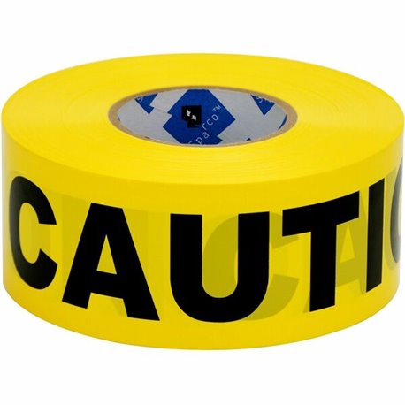 Sparco Caution Barricade Tape - 1000 ft Yellow - Black - 1 / Roll