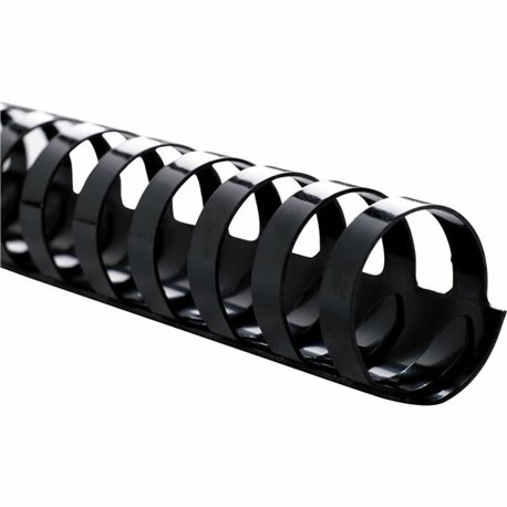 Sparco Plastic Binding Spines - 1" Diameter - 200 x Sheet Capacity - Black - Plastic - 100 / Box