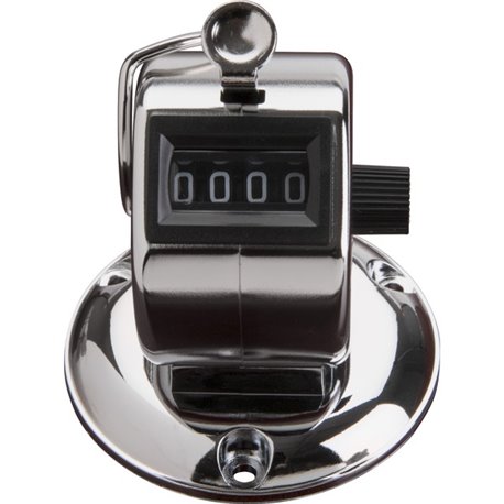 Sparco Tally Counters - 4 Digit - Finger Ring - Desktop - Chrome Plated Steel - Silver