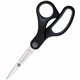 Sparco Straight Scissors w/Rubber Grip Handle - 7" Overall Length - Straight - Stainless Steel - Pointed Tip - Black, Gray - 1 E