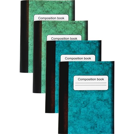 Sparco Composition Books - 80 Sheets - 4.25" x 3.3" - Multi-colored Cover - Sturdy Cover, Durable - 4 / Pack