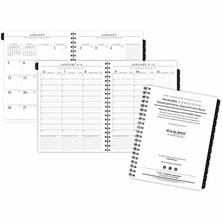 At-A-Glance Executive Refill for 70-NX81 - Large Size - Julian Dates - Weekly, Monthly - 12 Month - January 2025 - December 2025