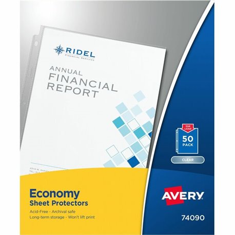 Avery Economy-Weight Sheet Protectors - For Letter 8 1/2" x 11" Sheet - Clear - Polypropylene - 50 / Box