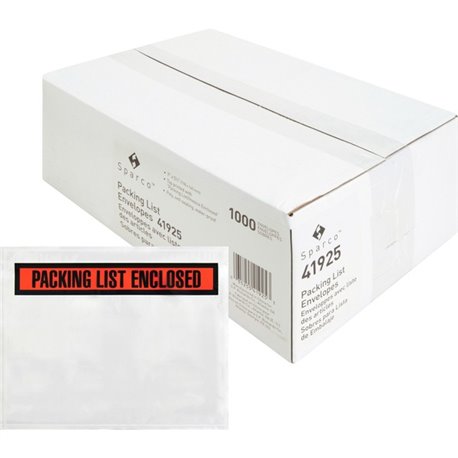 Sparco Pre-labeled Packing Slip Envelope - Packing List - 7" Width x 5 1/2" Length - 70 g/m&178 - Self-adhesive Seal - Paper, Lo