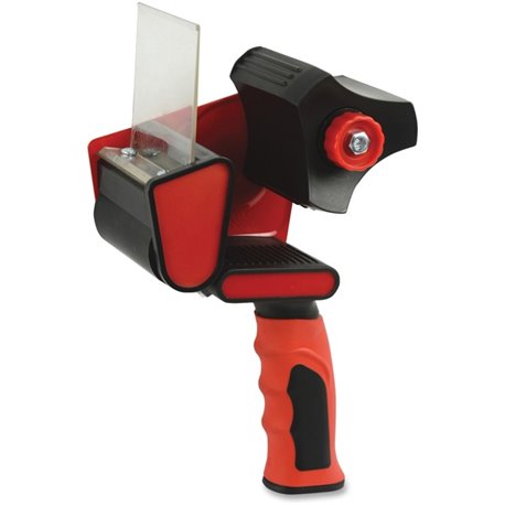 Sparco Handheld Tape Dispenser - 3" Core - Refillable - Ergonomic Design, Adjustable Tension Mechanism, Durable - Red, Black - 1