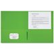 Sparco Letter Pocket Folder - 8 1/2" x 11" - 2 Internal Pocket(s) - Apple Green - 25 / Box