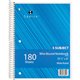 Sparco Quality 3HP Notebook - 5 Subject(s) - 180 Sheets - Wire Bound - Wide Ruled - Unruled Margin - 16 lb Basis Weight - 8" x 1