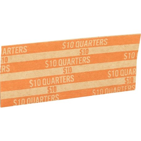 Sparco Flat Coin Wrappers - 1000 Wrap(s)Total $10 in 40 Coins of 25� Denomination - 60 lb Basis Weight - Kraft - Orange - 1000 /