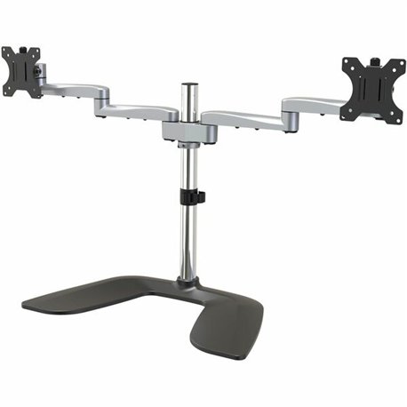 StarTech.com Dual Monitor Stand, Ergonomic Desktop Monitor Stand for up to 32"(17.6lb/8kg) VESA Displays, Free-Standing Adjustab