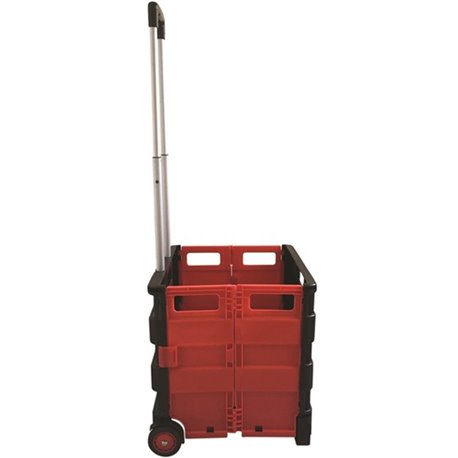 Seco Folding Shopping/Utility Cart - Telescopic Handle - 77 lb Capacity - Plastic - 14.9" Length x 16.5" Width x 15.9" Height - 