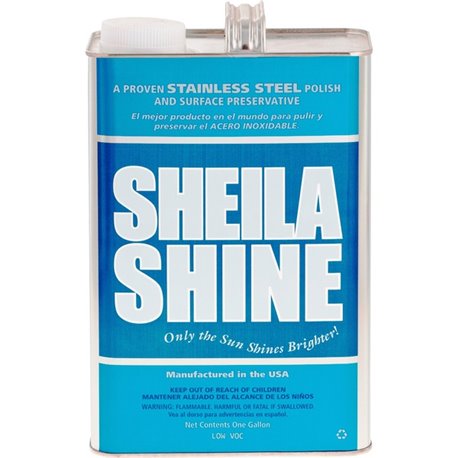 Sheila Shine Cleaner Polish - 128 fl oz (4 quart) - 1 Each - Fingerprint Resistant, Water Repellent - Blue, White