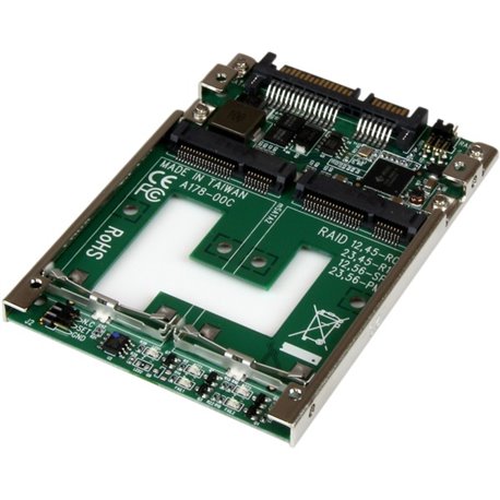 StarTech.com Dual mSATA SSD to 2.5" SATA RAID Adapter Converter - Build a RAID array with two mSATA SSDs that can be installed i