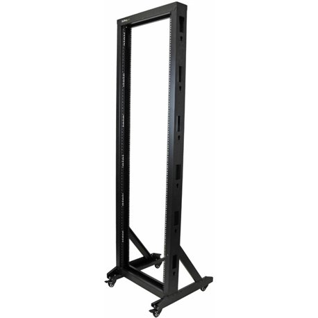 StarTech.com 2-Post 42U Mobile Open Frame Server Rack, Two Post 19in Network Rack with Casters, Rolling Open Rack for AV/Data/IT